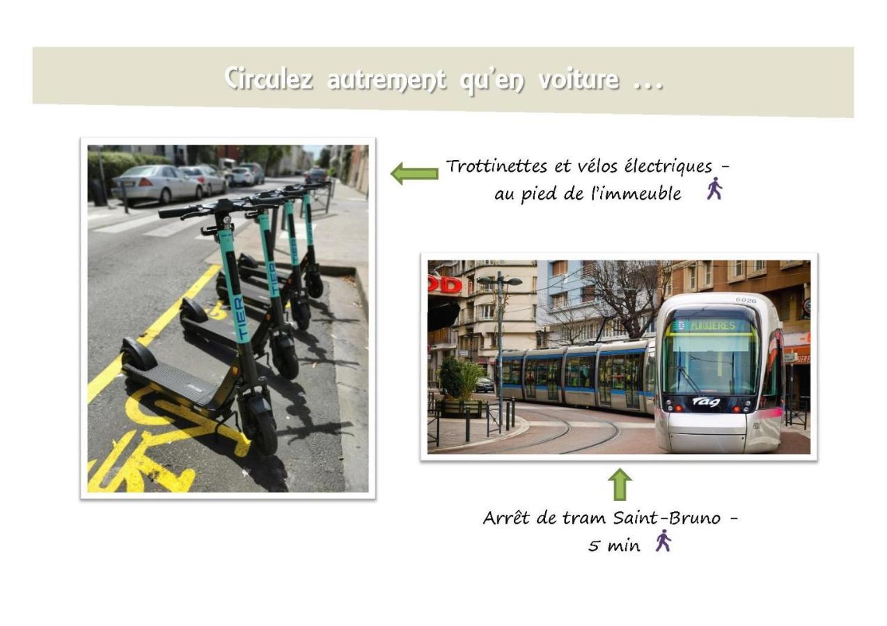 Le 62 - Spacieux T2 Avec Jardin, Parking & Tramway Grenoble Exterior foto